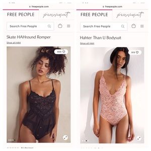 Bundle of 2 We are HAH Bodysuits Romper Lingerie Free People XS
